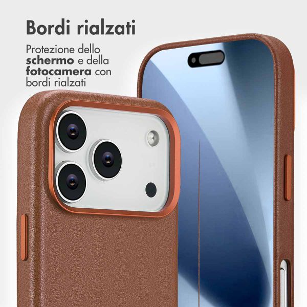 Accezz Cover in pelle 2 in 1 con MagSafe Apple iPhone 17 Pro - Sienna Brown
