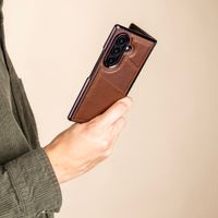 imoshion Cover posteriore MagSafe in pelle sintetica con portacarte Samsung Galaxy Z Fold 8 Ultra - Marrone scuro
