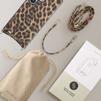 Selencia Cover per telefono Nova con cordino e portacarte Samsung Galaxy S25 Ultra - Leopard
