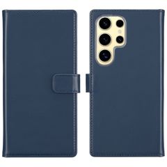 Selencia Cover a libro in vera pelle Samsung Galaxy S25 Ultra - Blu