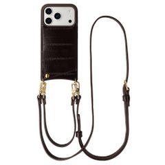Selencia Nova cover posteriore in vera pelle con portacarte Apple iPhone 17 Pro - Dark Chocolate