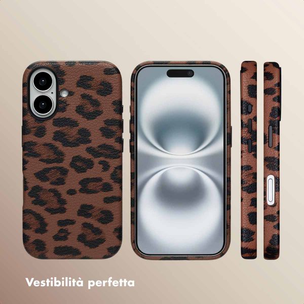 Selencia Cover Sabi Stampa pantera con MagSafe Apple iPhone 16 - Mocha Brown