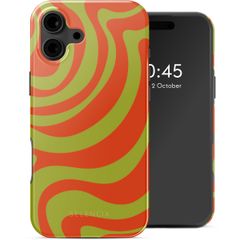 Selencia Cover posteriore Vivid con MagSafe Apple iPhone 16 - Wavy Swirl Orange Fern