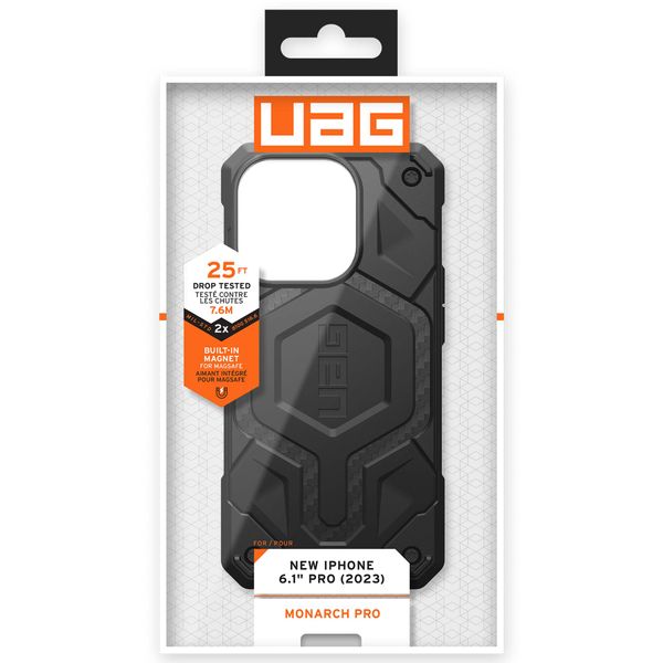 UAG Cover Posteriore Monarch Pro Apple iPhone 15 Pro - Carbon Fiber