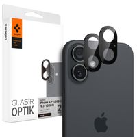 Spigen Optik Lens Protector - Protezione completa della fotocamera (confezione da 2) per Apple iPhone 16 / 16 Plus - Black
