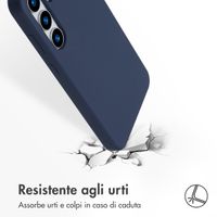 Accezz Cover in silicone liquido con MagSafe Samsung Galaxy S25 Plus - Blu scuro