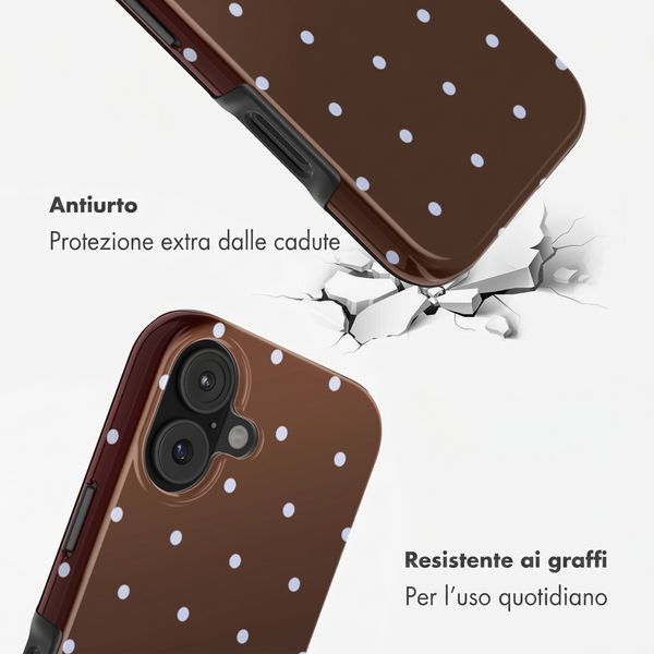 Selencia Cover posteriore Vivid con MagSafe Apple iPhone 17 - Happy Dots Chocolate