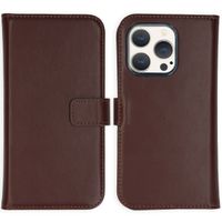 Selencia Cover a libro in vera pelle Apple iPhone 15 Pro - Marrone