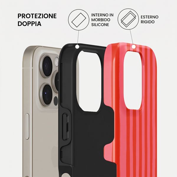 Burga Cover Posteriore Resistente con MagSafe Apple iPhone 16 Pro - Pomegranate