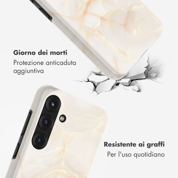 Selencia Cover posteriore Vivid con MagSafe Samsung Galaxy S25 - Golden Beige Marble