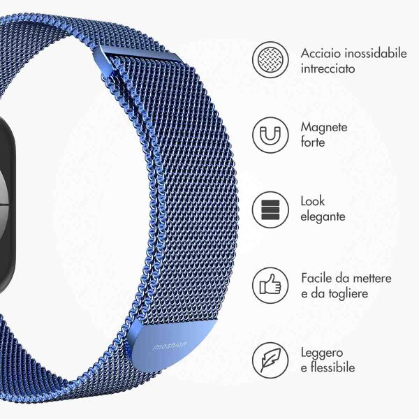 imoshion Cinturino milanese magnetico Apple Watch | 44/45/46/49 mm - Taglia M - Blu