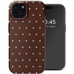 Selencia Cover posteriore Vivid con MagSafe Apple iPhone 15 - Happy Dots Chocolate