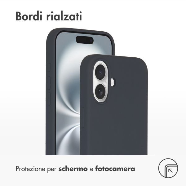 Accezz Cover in silicone liquido con MagSafe Apple iPhone 16 Plus - Blu scuro