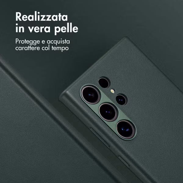 Accezz Cover in Pelle con MagSafe Samsung Galaxy S24 Ultra - Cedar Green