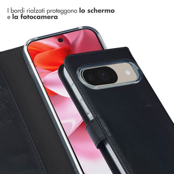 Selencia Cover a libro in vera pelle Google Pixel 10 / 10 Pro - Nero