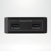 Accezz Caricabatterie GaN Ultra Slim - 2x USB-C - 65 W - Nero