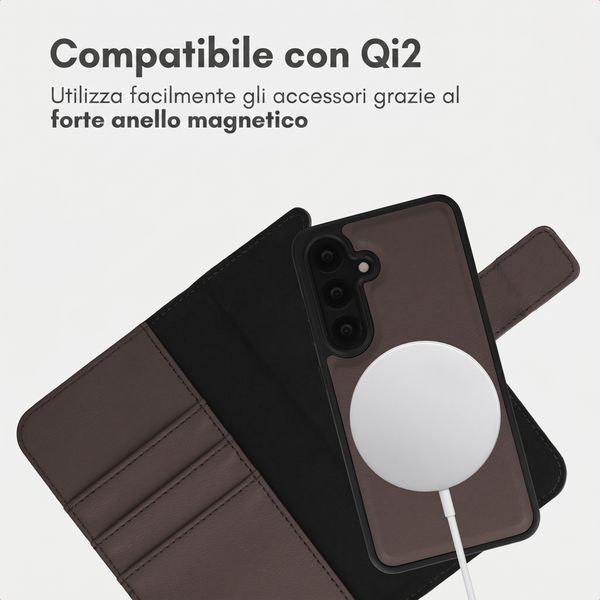 imoshion Cover a libro di lusso 2-in-1 rimovibile Samsung Galaxy S25 - Marrone