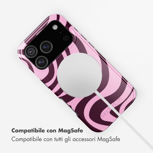 Selencia Cover posteriore Vivid con MagSafe Apple iPhone 17 Pro - Wavy Swirl Pink Plum