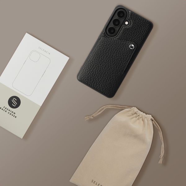 Selencia Cover posteriore Riva con portacarte Samsung Galaxy S26 Plus - Nero