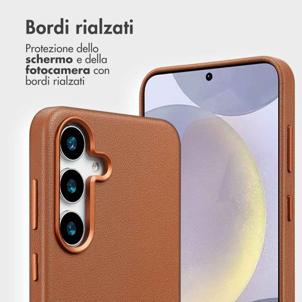 Accezz Cover in pelle 2 in 1 con MagSafe Samsung Galaxy S25 Plus - Sienna Brown