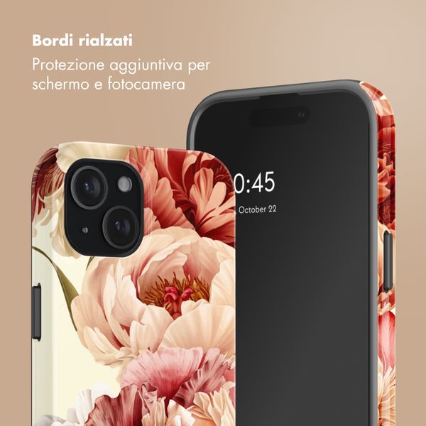 Selencia Cover posteriore Vivid con MagSafe Apple iPhone 15 - Vintage Peony