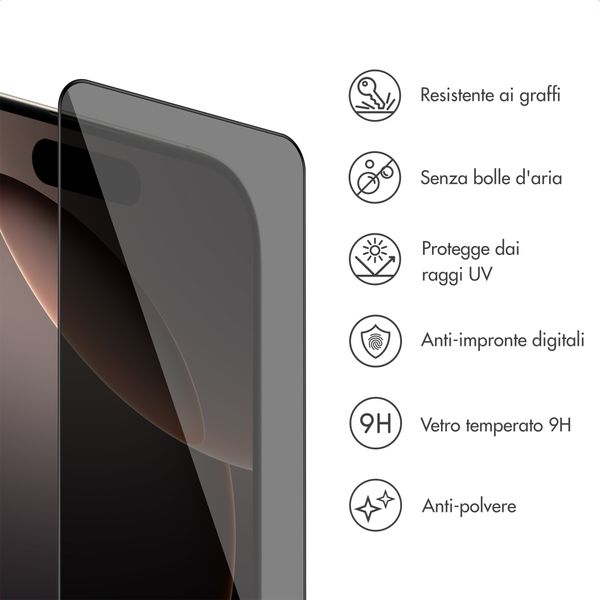 Accezz Vetro temperato privacy + Applicatore Apple iPhone 16 Pro Max