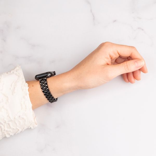 Selencia Cinturino sottile in acciaio ispirato a Jubilee Apple Watch | 38/40/41/42 mm - Nero