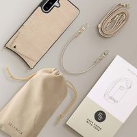 Selencia Cover per telefono Nova Croco con cordino e portacarte Samsung Galaxy A36 / A56 - Beige