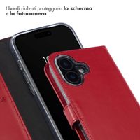 Selencia Cover a libro in vera pelle Apple iPhone 16 - Rosso