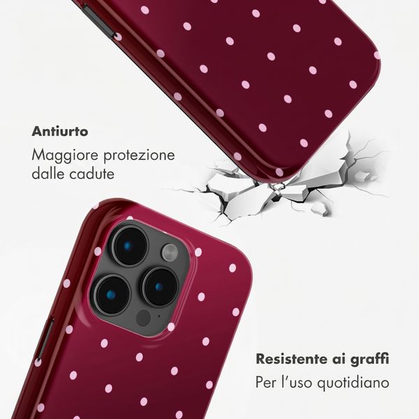 Selencia Cover Posteriore Vivid Apple iPhone 15 Pro - Happy Dots Burgundy