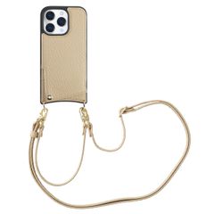Selencia Cover per telefono Nova con cordino e portacarte Apple iPhone 16 Pro - Beige
