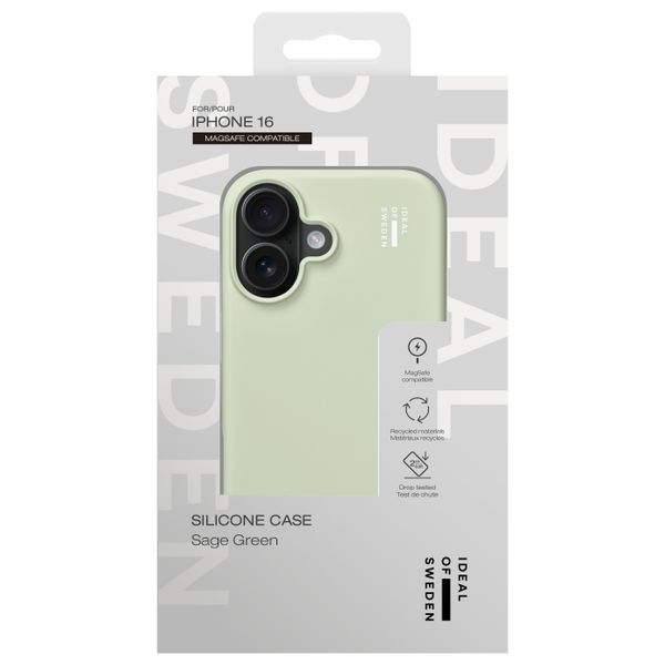 iDeal of Sweden Cover in silicone con MagSafe Apple iPhone 16 - Sage Green