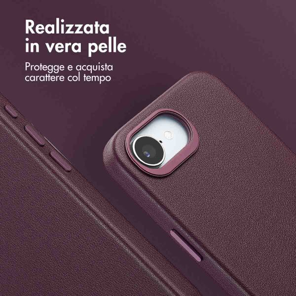 Accezz Cover in Pelle con MagSafe Apple iPhone 17e / 16e - Heath Purple