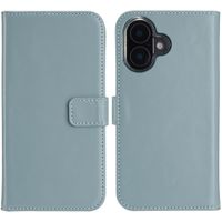 Selencia Cover a libro in vera pelle Apple iPhone 16 - Air Blue