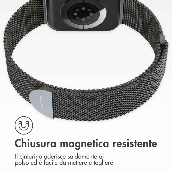 imoshion Cinturino milanese magnetico Apple Watch | 44/45/46/49 mm - Taglia S - Space Grey