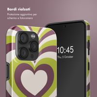 Selencia Cover posteriore Vivid con MagSafe Apple iPhone 15 Pro - Double Hearts Plum Fern