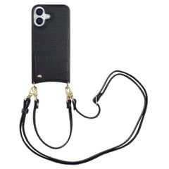 Selencia Cover per telefono Nova con cordino e portacarte Apple iPhone 16 - Nero