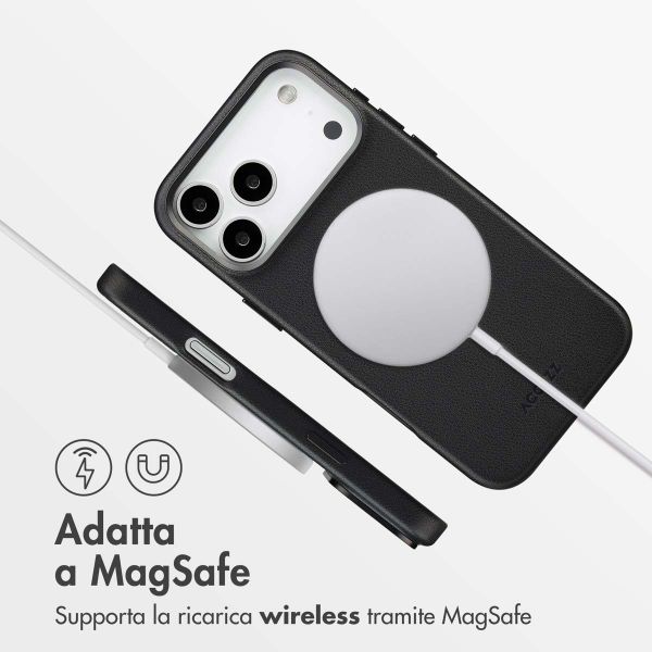Accezz Cover in Pelle con MagSafe Apple iPhone 17 Pro Max - Onyx Black