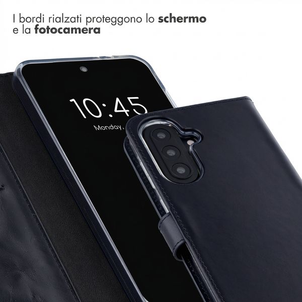 Selencia Cover a libro in vera pelle Samsung Galaxy A57 (5G) - Nero