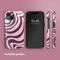 Selencia Cover posteriore Vivid con MagSafe Apple iPhone 13 - Wavy Swirl Pink Plum