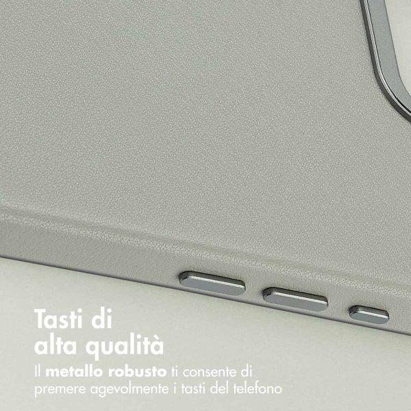 Accezz Cover in Pelle con MagSafe Apple iPhone 17e / 16e - Light Grey