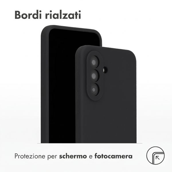 Accezz Cover Posteriore in Silicone Liquido Samsung Galaxy A37 (5G) - Nero