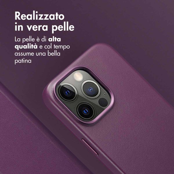 Accezz Cover in pelle 2 in 1 con MagSafe Apple iPhone 15 Pro Max - Heath Purple