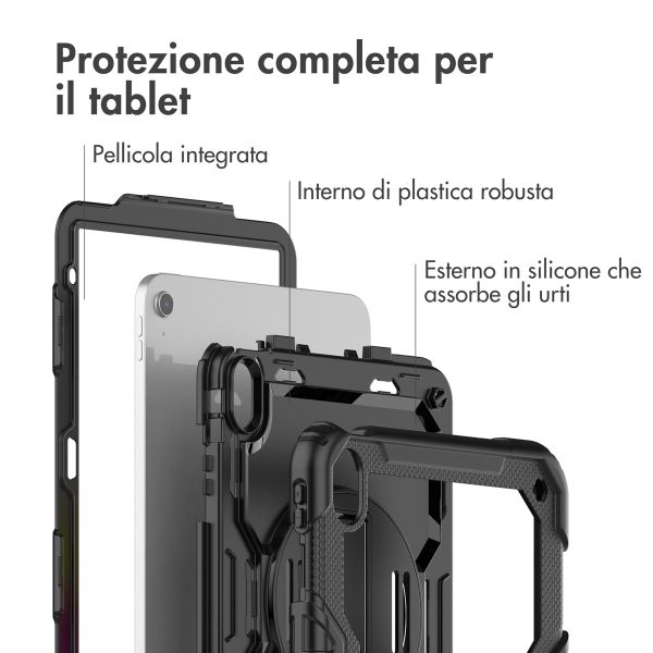Accezz Cover Posteriore Resistente con tracolla Apple iPad 11 (2025) 11 pollici A16 / iPad 10 (2022) 10.9 pollici - Nero