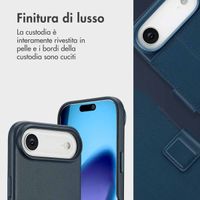 Accezz Cover in pelle 2 in 1 con MagSafe Apple iPhone Air - Nightfall Blue