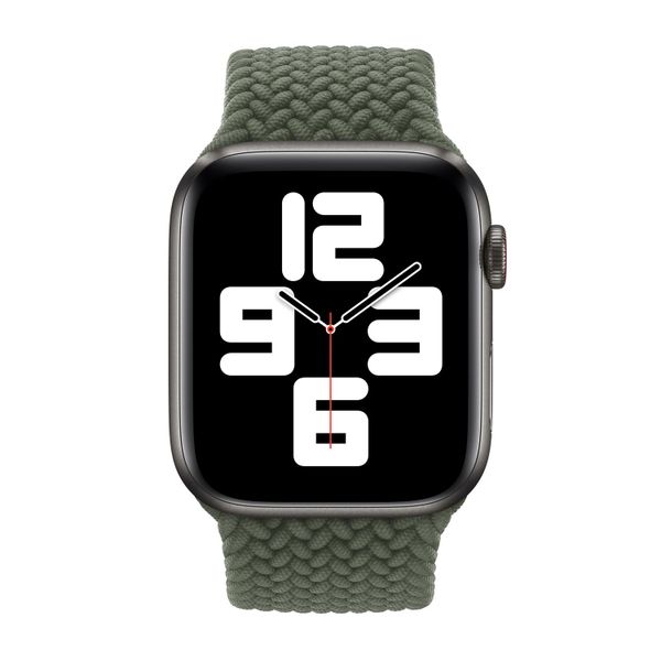 Apple Cinturino Solo intrecciato Apple Watch | 38/40/41/42 mm - Taglia 4 - Inverness Green