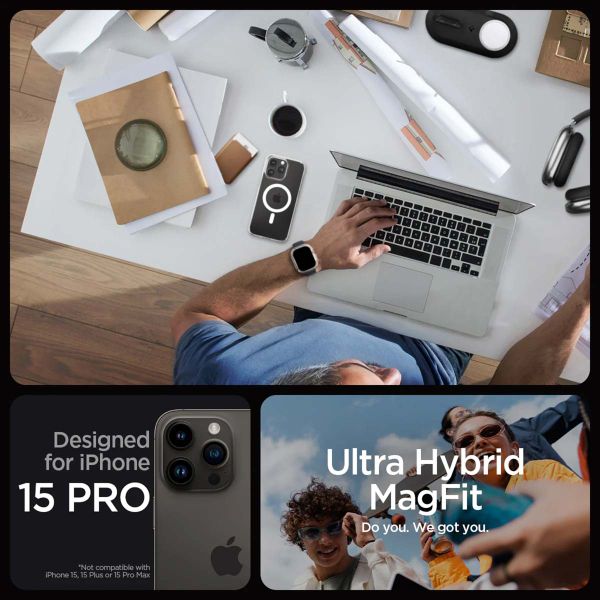Spigen Cover Posteriore Ultra Ibrida con MagSafe Apple iPhone 15 Pro - White