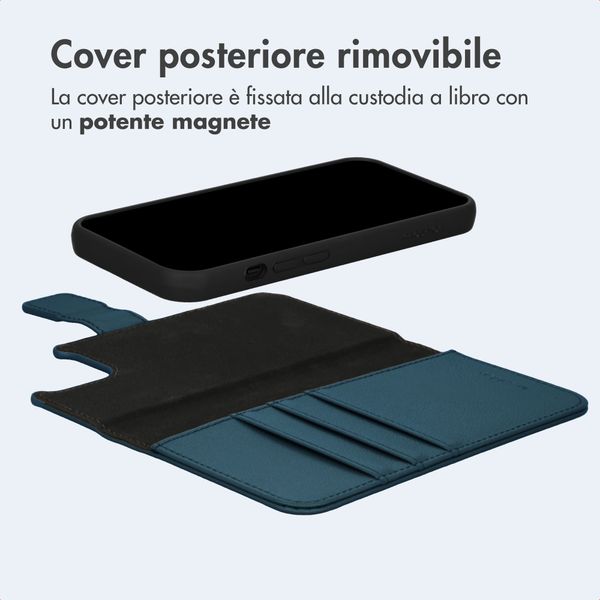 imoshion Cover a libro di lusso 2-in-1 rimovibile Apple iPhone 15 - Blu