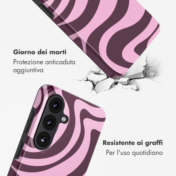 Selencia Cover posteriore Vivid con MagSafe Samsung Galaxy S26 - Wavy Swirl Pink Plum