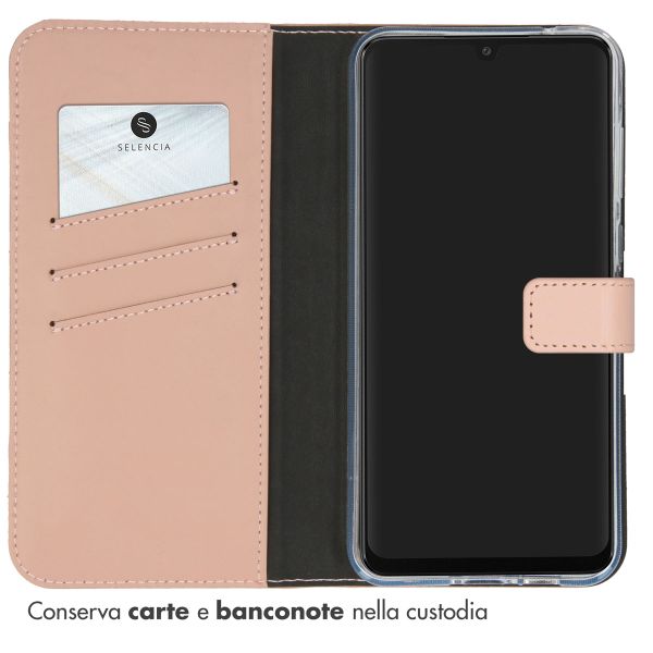 Selencia Cover a libro in vera pelle Samsung Galaxy A55 - Dusty Pink